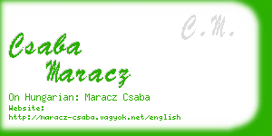 csaba maracz business card